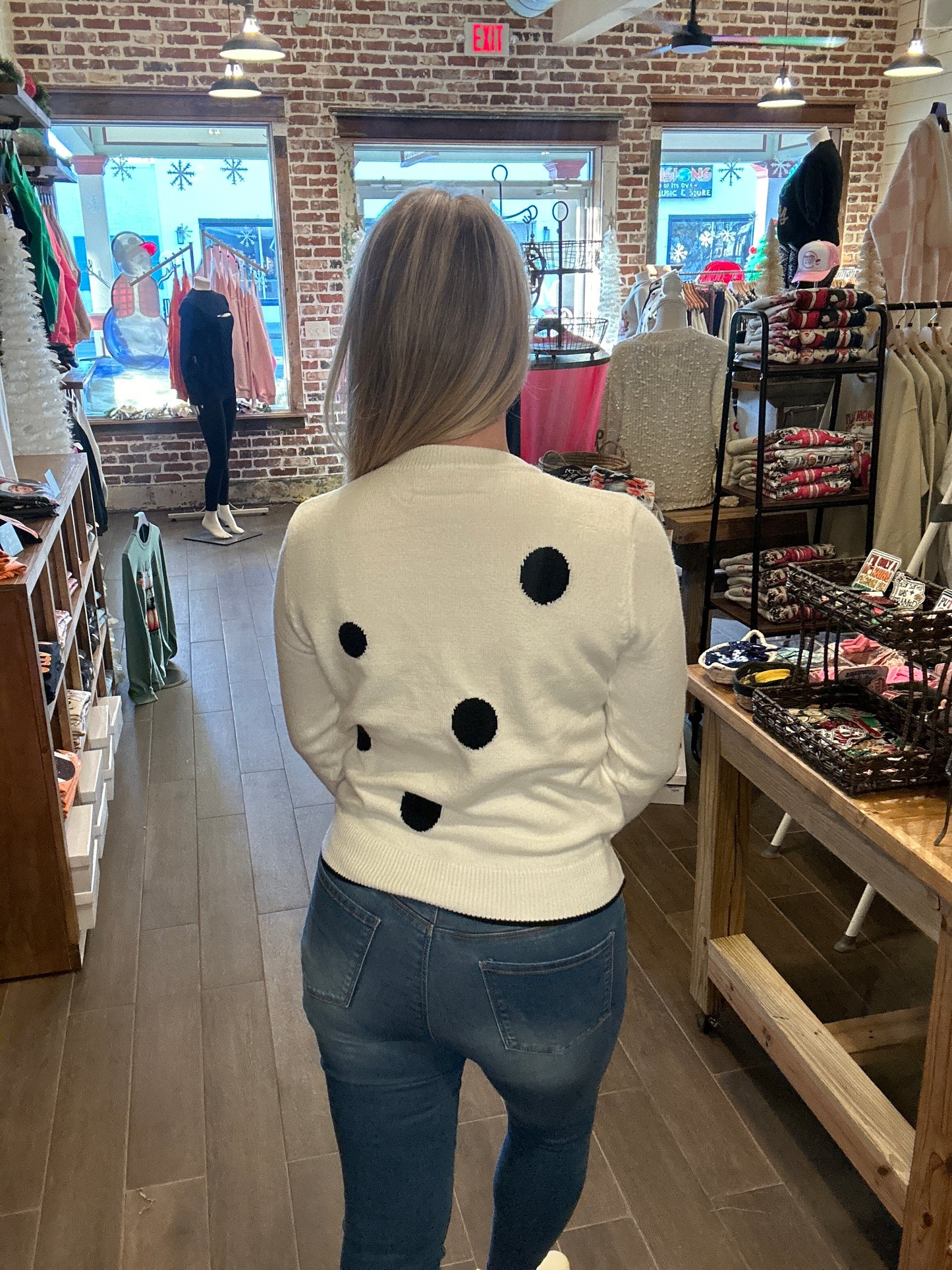 Ivory Polka Dot Sweater